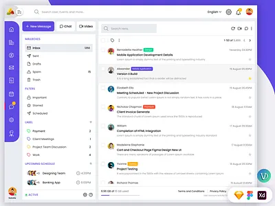 Admin Dashboard Email Page Web UI Template account admin discover email forgot mail marketing receiving service transmitting ui web