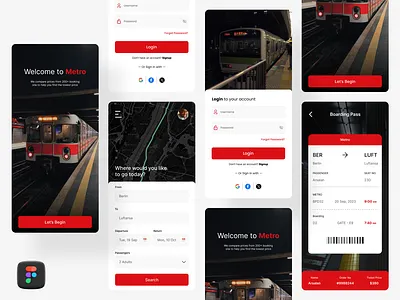 Metro App Challenge app app design app ui design booking ticket ios app ui minimal design mobile app mobile uiux modern design sleek design ticket booking app ui uiux
