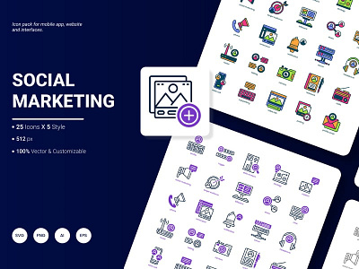 Social Marketing Icon Pack business commerce communication finance icon marketing money shopping social social media strategy technology