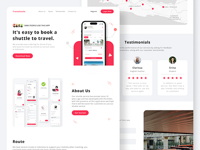 Shuttle Web Landing Page 🚍 booking app company profile landing page shuttle shuttle app web landing page web tamplate