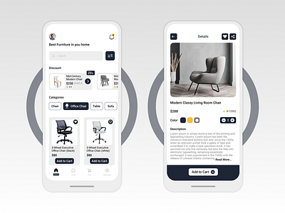 Online furniture mobile app UI kits app ui design clean app ui clean mobile ui flat ui kit furnishx clone ui furniture ecommerce app ui furniture online sell app ui homedepot clone ui housedec clone ui interior design app ui latest design trend material ui kit