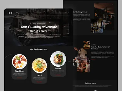 Luxury Restaurant Landing Page Design design landingpage restaurant restaurant landing page ui user experience user interface ux website wedding wedding website ui