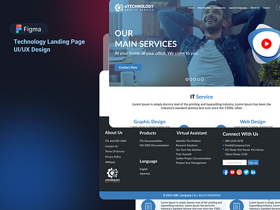 Technology Landing UI Design | UI UX 3d adaptive app application cell cellphone computer concept dashboard design device digital