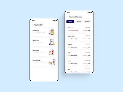 Fintech app application design icon interface ios mobile phone template ui vector web