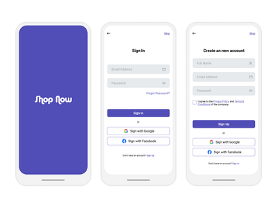 Sign In & Sign Up UI kits add to cart android app ui design app ui kit coming soon commerce decoration ecommerce filter ios login market app