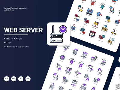 Web Server Icon Pack communication computer connection database global hosting icon icon set pack server technology web