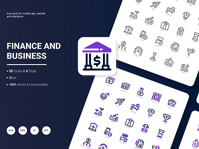 Finance and Business Icon Pack accountant bank business commerce currency development economic finance growth icon management money
