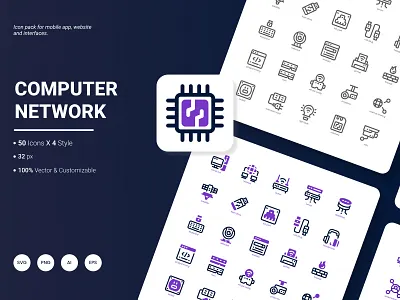 Computer Network Icon Pack communication computer connection database global icon information innovation network system technology website