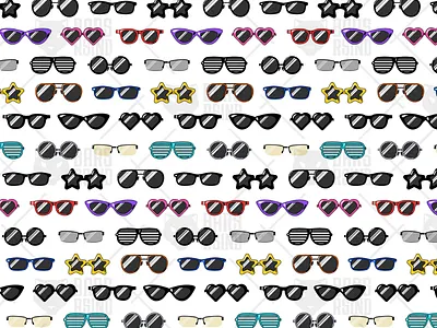 Cartoon Eyewear Seamless Pattern accessory design eyeglasses fashion glass lens pattern print seamless specs spectacles sunglasses