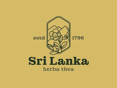 Tea emblem brand branding design elegant emblem graphic design illustration india leaf logo logo design logotype mark minimalism minimalistic modern nature sign sri lanka tea