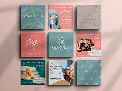 Mobile Pilates (Social) branding campaign design graphic design identity illustration logo pilates social vector