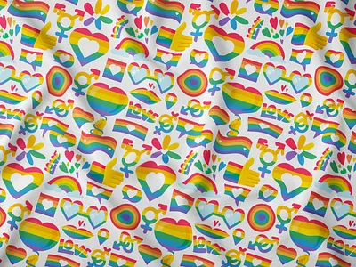 Pride Seamless Pattern air balloon color flag flower homosexual lgbt pattern pride seamless sunglasses vector