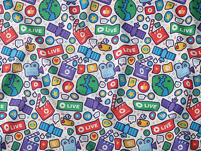 Live Streaming Seamless Pattern backdrop background business live online ornament patten seamless streaming tech technology wallpaper