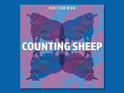 Counting Sheep Cover Art Concept album cover blue cover art digitalmusicexperimental electronic music ep cover illustration pink purple sheep