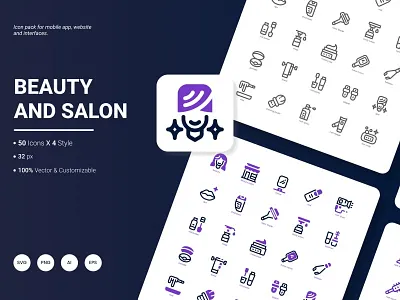 Beauty and Salon Icon Pack beauty care cosmetic female health icon lotion makeup salon skin skincare women