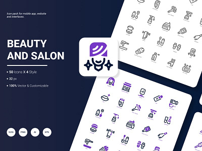 Beauty and Salon Icon Pack beauty care cosmetic female health icon lotion makeup salon skin skincare women