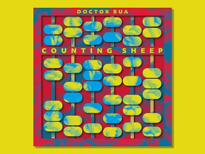 Counting Sheep Cover Art Concept 1 abacus album cover blue cover art electronic music ep cover illustration red sheep yellowdigitalmusicexperimental