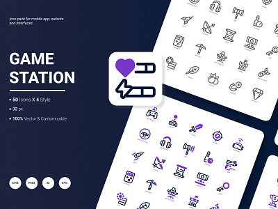 Game Station Icon Pack badge control electronic game icon internet player puzzle question star station technology