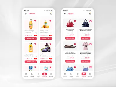Ecommerce Favorite Mobile App UI Design annachi supermarket clone ui app ui design asda clone ui bigbasket clone ui clean app ui clean mobile ui flat ui kit gojek clone ui grocery store delivery app ui grofers clone ui happyfresh clone ui