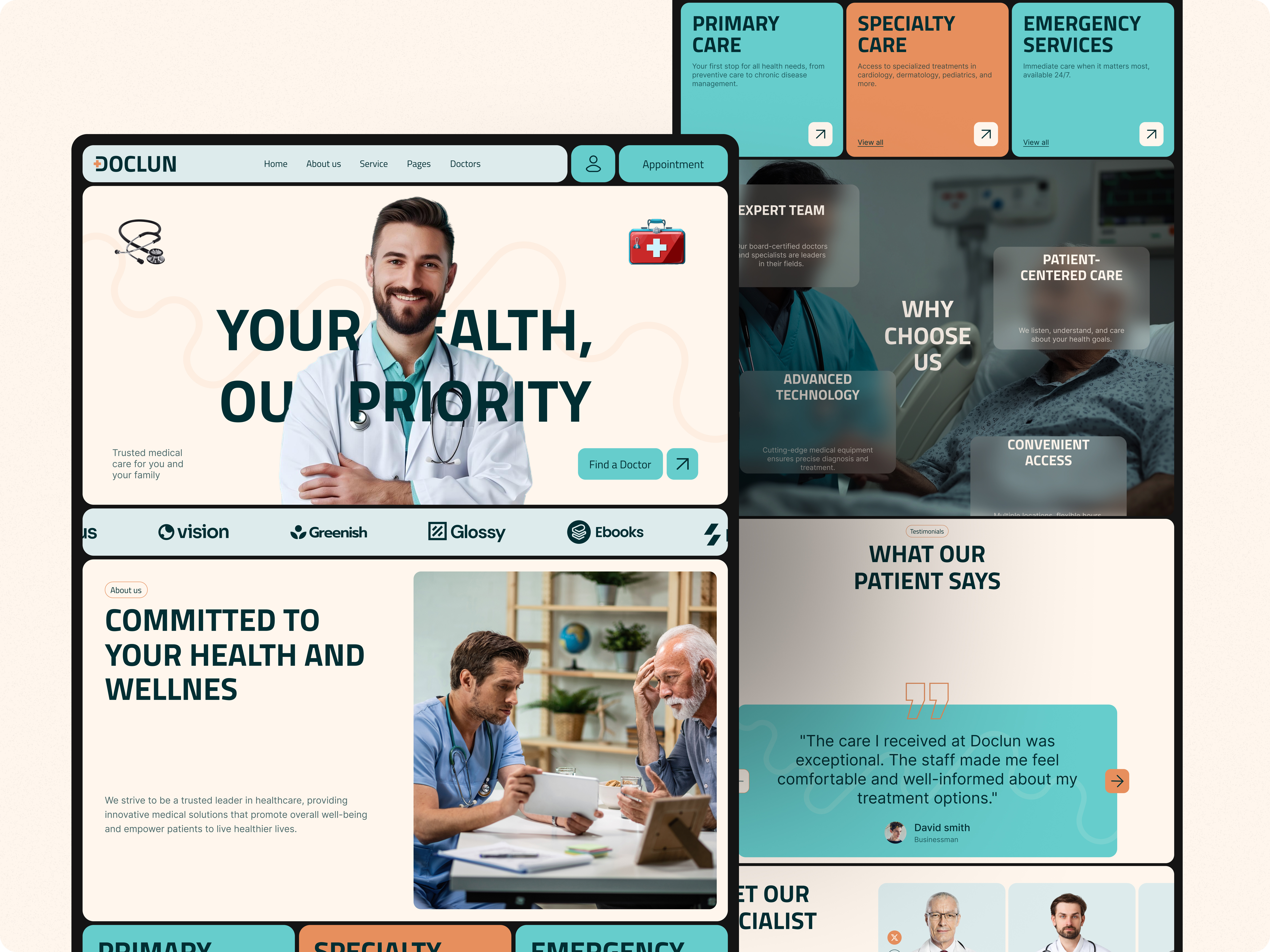 Example of Medical Health Care Website UX UI Design