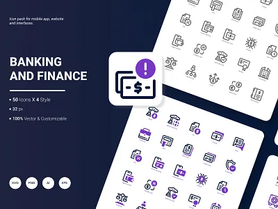 Banking and Finance Icon Pack accountant banking coin commerce currency exchange finance growth investment management money payment