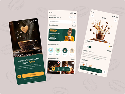 Coffee Shop Mobile App app cafe card coffee coffee app coffee shop delivery delivery app food food and drink food app food app ui food delivery food delivery app food drink mobile mobile app order restaurant app shopping