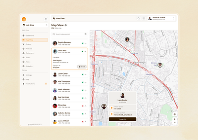 Sales Team Management - Track Team map mapview onlinetracking salesteam