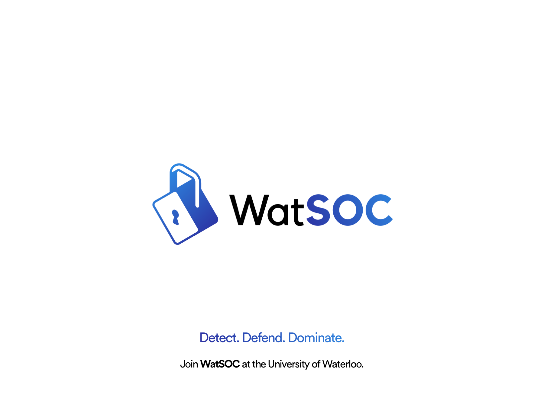 WatSOC | Security Defense Student Club logo security university