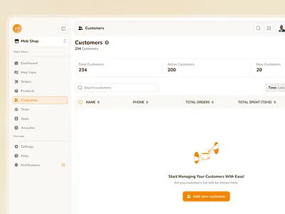 Sales Team Management - Customers Empty State empty state sales sales person