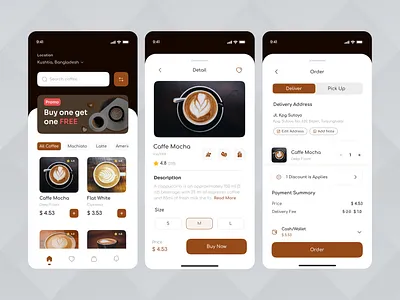 Coffee Shop - App Design 2025 2025 new shots app app design appps caffa coffee coffee app coffee app design coffee shop coffees design figma mobile app mobile app design new design tranding tranding design ui uiux
