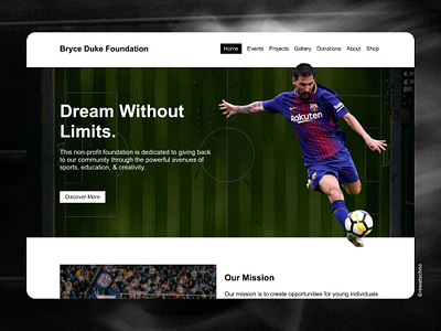 Bryce Duke Foundation bryce duke figma football player squarespace website ui ux