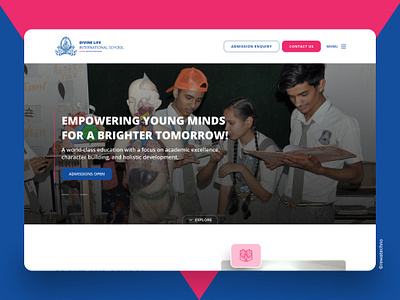 Divine Life International School functionality internation school minimalist school ui ux web design wordpress