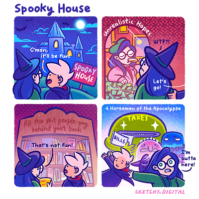 Comic strip #027: Spooky House artwork branding character character design comic comic character comic strip comics design graphic design illustration