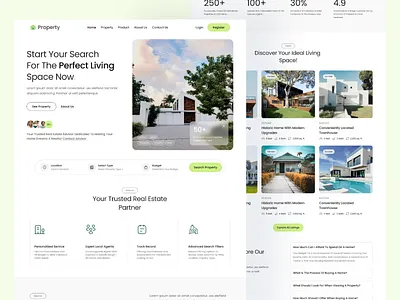 Real Estate Landing Page agent apartment architecture building business company design home house landing page list properties property real estate real estate web realestate ui uiux web design website design