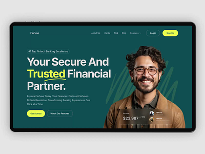 FinFuse | Fintech Landing Page animation b2b company finance fintech landing page saas saas website startup ui web design website