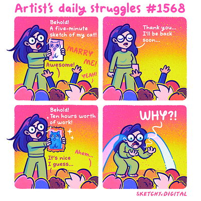 Comic Strip #011: Artist's Daily Struggles artwork branding character character creation character design comic comic character comic strip design graphic design illustration mascot mascot creation