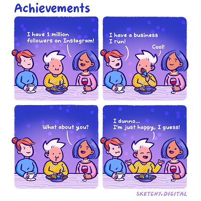 Comic strip #018: Achievements artwork branding character character design comic comic character comic strip comics design graphic design illustration mascot mascot creation