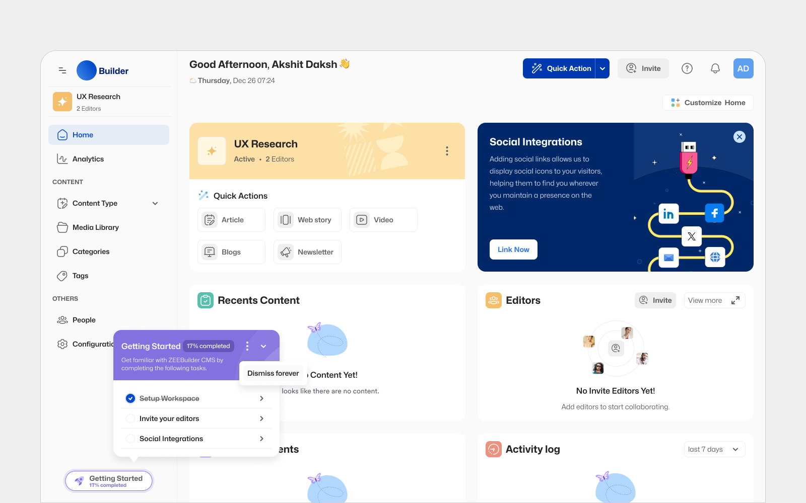 CMS Builder_Home design illustration pixel design product design ui ux visual