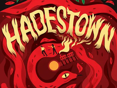 Hadestown Playbill Redesign broadway greek mythology hades hadestown hand lettering illustration lettering musical negative space playbill theater typography