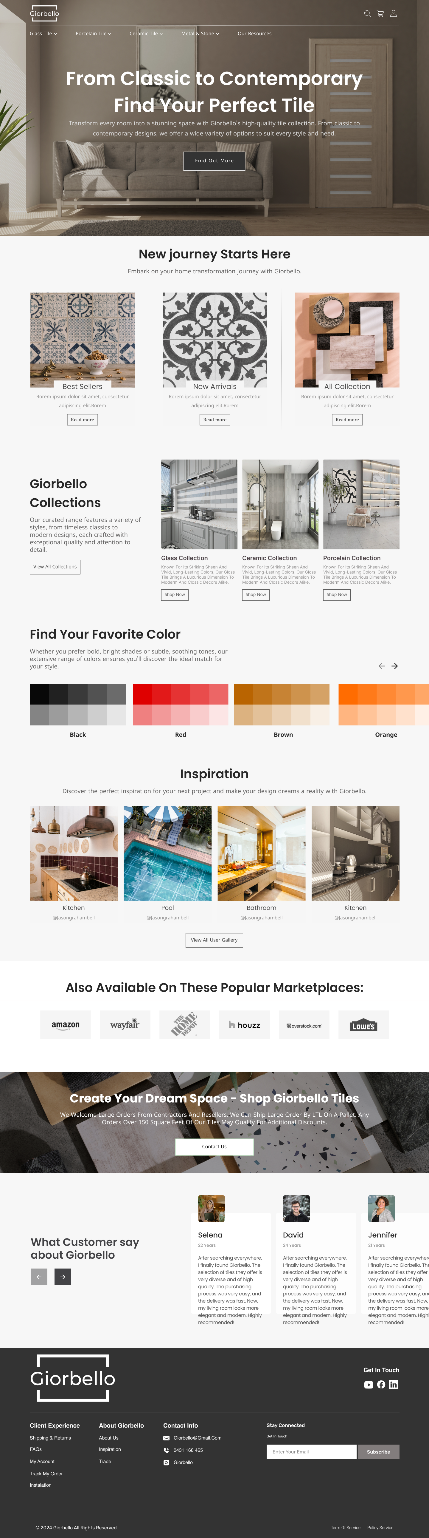 "Tiles Store Landing Page – Modern Flooring & Interior UI" landing page ui ux web design website