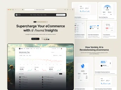 Verdely - Landing Page AI ai bento business design ui design website ecommerce framer framer template hero section startup template website ai website framer wordpress