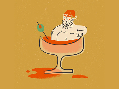 Tipsy & Toasty alcohol cheer cheers christmas cocktail design doodle festive happy holidays holidays illustration illustrator mcm mid century party retro santa santa claus toast vintage