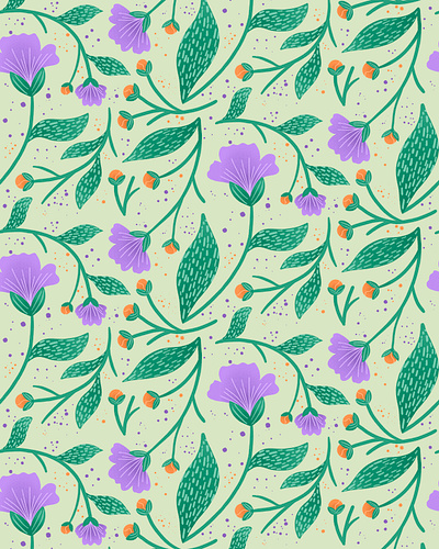 Wildflower Tangle - seamless pattern illustration pattern pattern design seamless pattern surface design