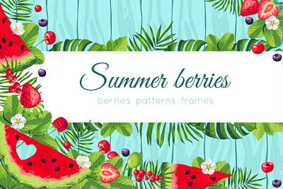 Summer berries branding design logo vector