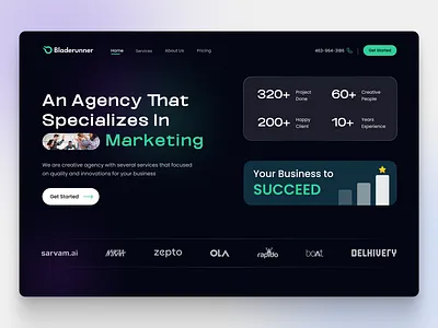 Marketing Agency | Hero Section 3dgraphics brandingdesign creativedirection darkmodedesign designinspiration digitalagency herosection interfacedesign landingpagedesign marketingagency marketingdesign minimaldesign motion graphics uidesign uxui webdesign websiteconcept