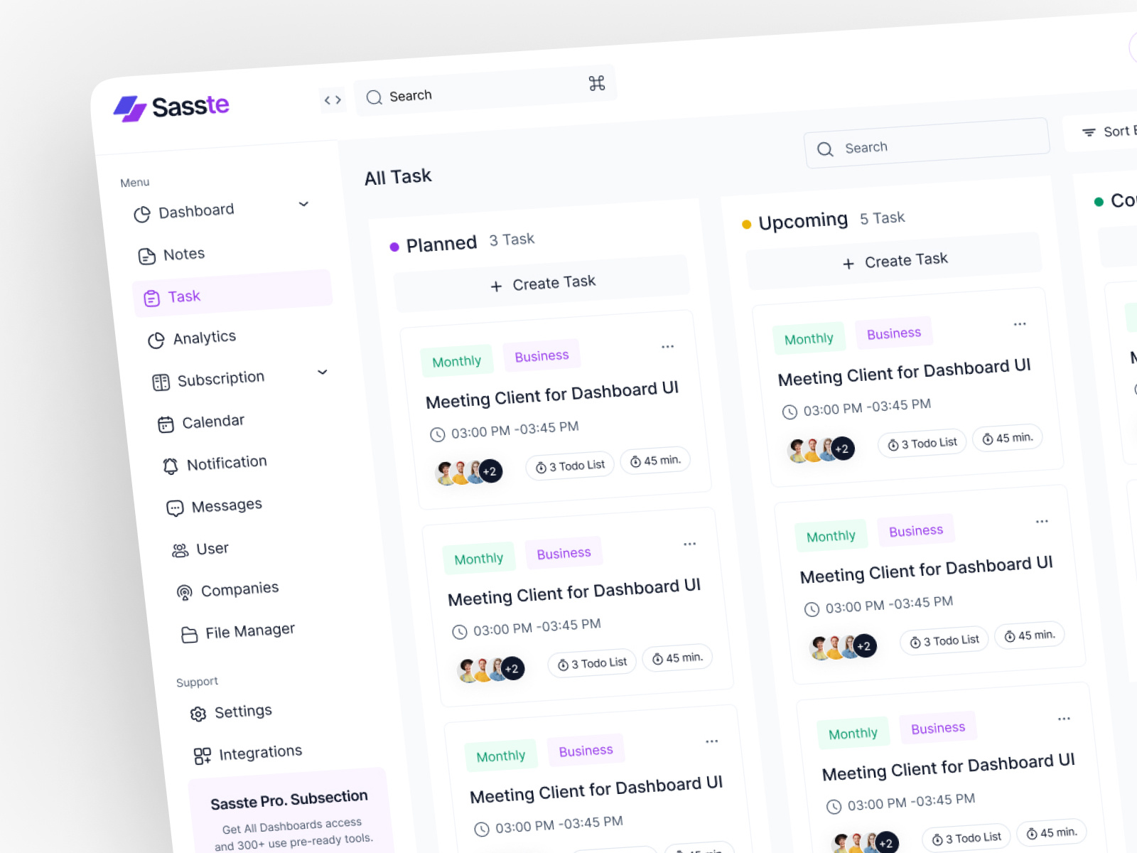 Task Management Dashboard admin app app landing app ui dashboard design landing page saas ui