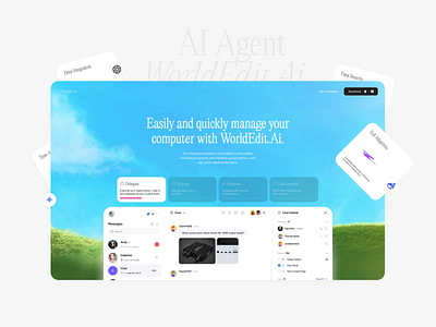 AI Agent - Landing page 3d ai ai agency ai agent landing page ai automation ai web design ai website design artificial intelligence assistant chatgpt corporate crm landing landing page motion openai platform saas service web design