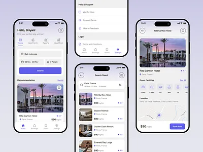 Booking Stays Mobile App app design app ui application booking app design figma design hotel booking mobile app ui design