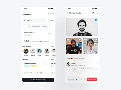 Task Management App app call clean design europe management meeting task ticket ui uidesign ux video