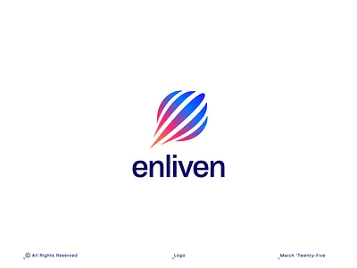 Enliven Logo boost branding business comet community expand fly geometry graphic design launch logo minimal modern progress push sky space speed startup together